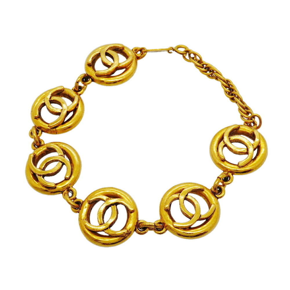 Chanel bracelet, Coco Mark circle, GP plated, gold, women's.